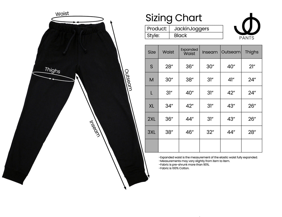 JOpants JackinJoggers Black Cotton Fleece