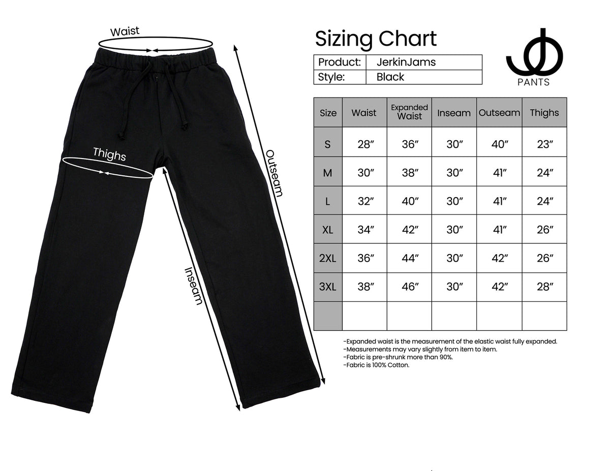 JOpants JerkinJams Black Cotton Fleece