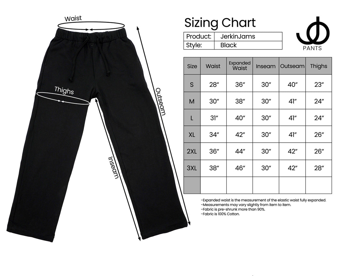 JOpants JerkinJams Black Cotton Fleece