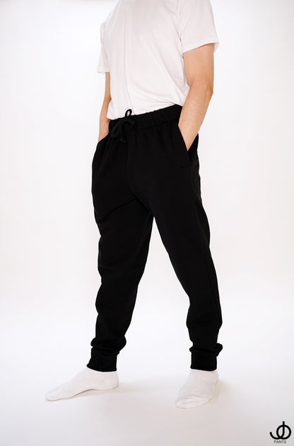 JOpants JackinJoggers Black Cotton Fleece