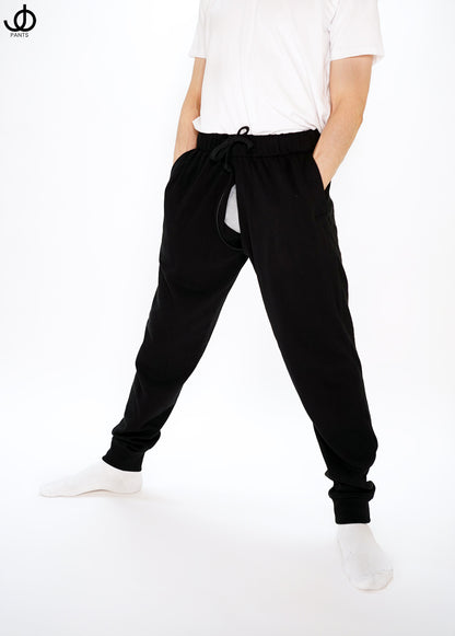 JOpants JackinJoggers Black Cotton Fleece