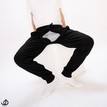 JOpants JackinJoggers Black Cotton Fleece