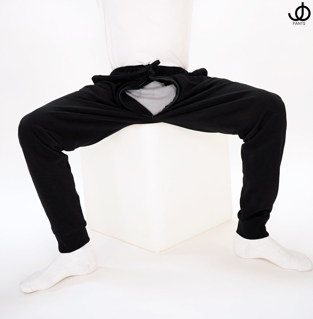 JOpants JackinJoggers Black Cotton Fleece