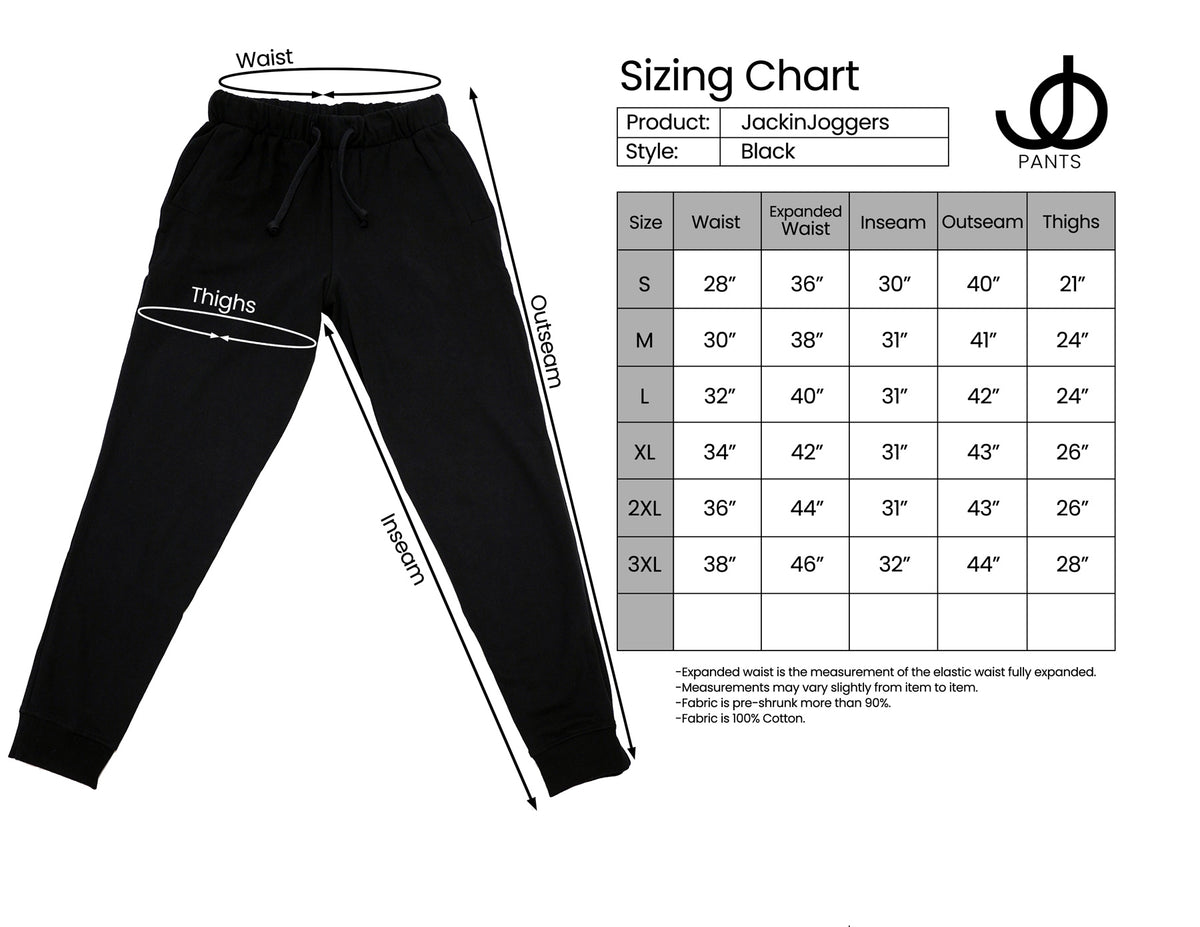 JOpants JackinJoggers Black Cotton Fleece