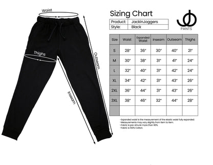 JOpants JackinJoggers Black Cotton Fleece