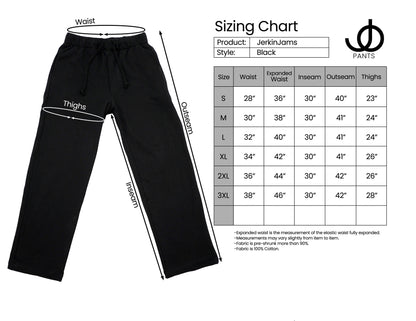 JOpants JerkinJams Black Cotton Fleece