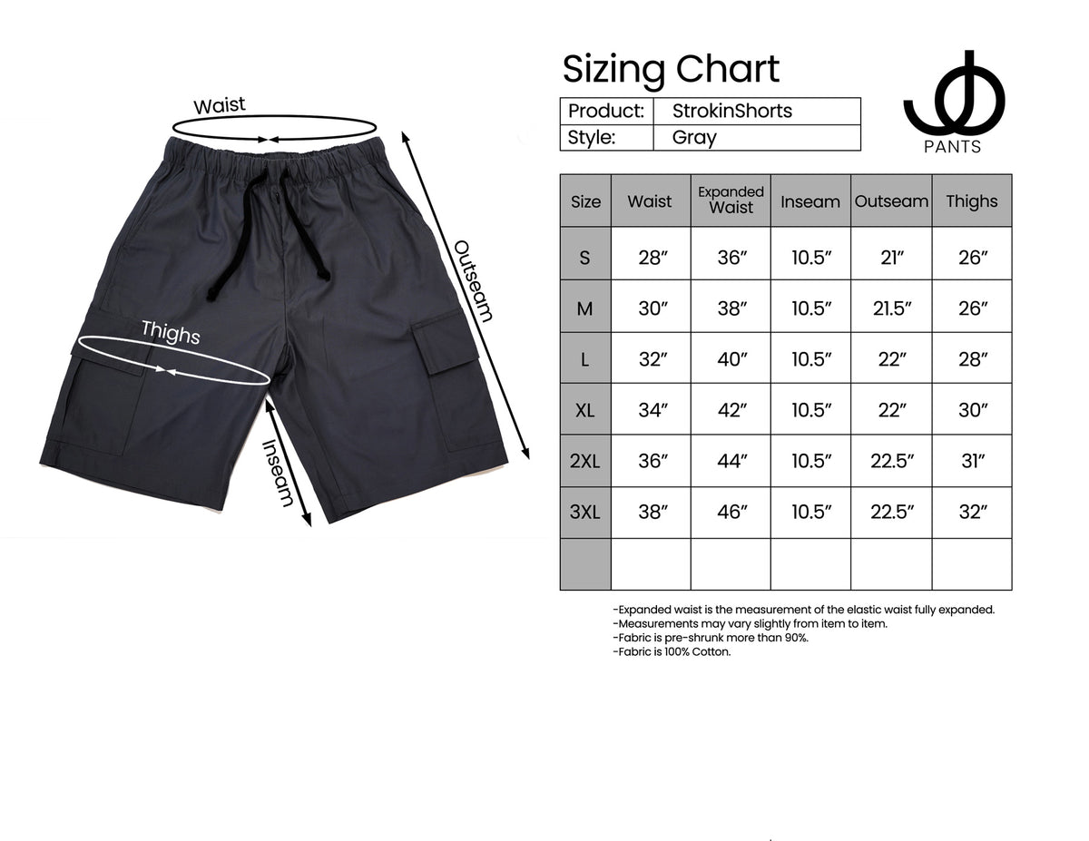 StrokinShorts Cargo Shorts Ash Gray Cotton